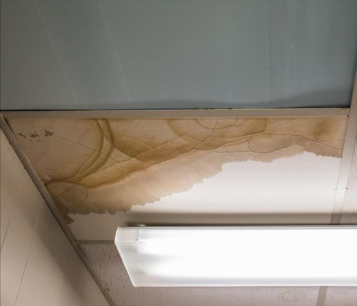 Water damage to ceiling